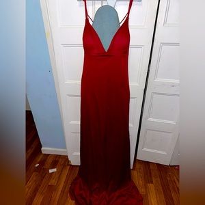 Long red dress